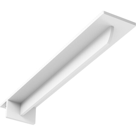 Ekena Millwork Heaton Hidden Support Steel Bracket w/ 14" Support Depth, White Primer 3"W x 18"D x 2"H BKTM03X18X02HEPWH